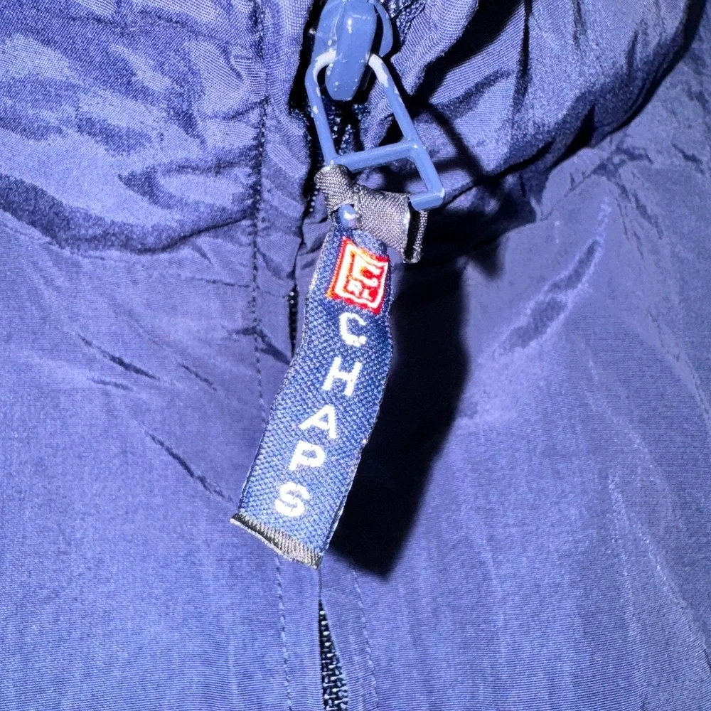 Chaps‎ Ralph Lauren Mens Navy Blue Vintage Windbreaker Full Zip Jacket 93963 Lg